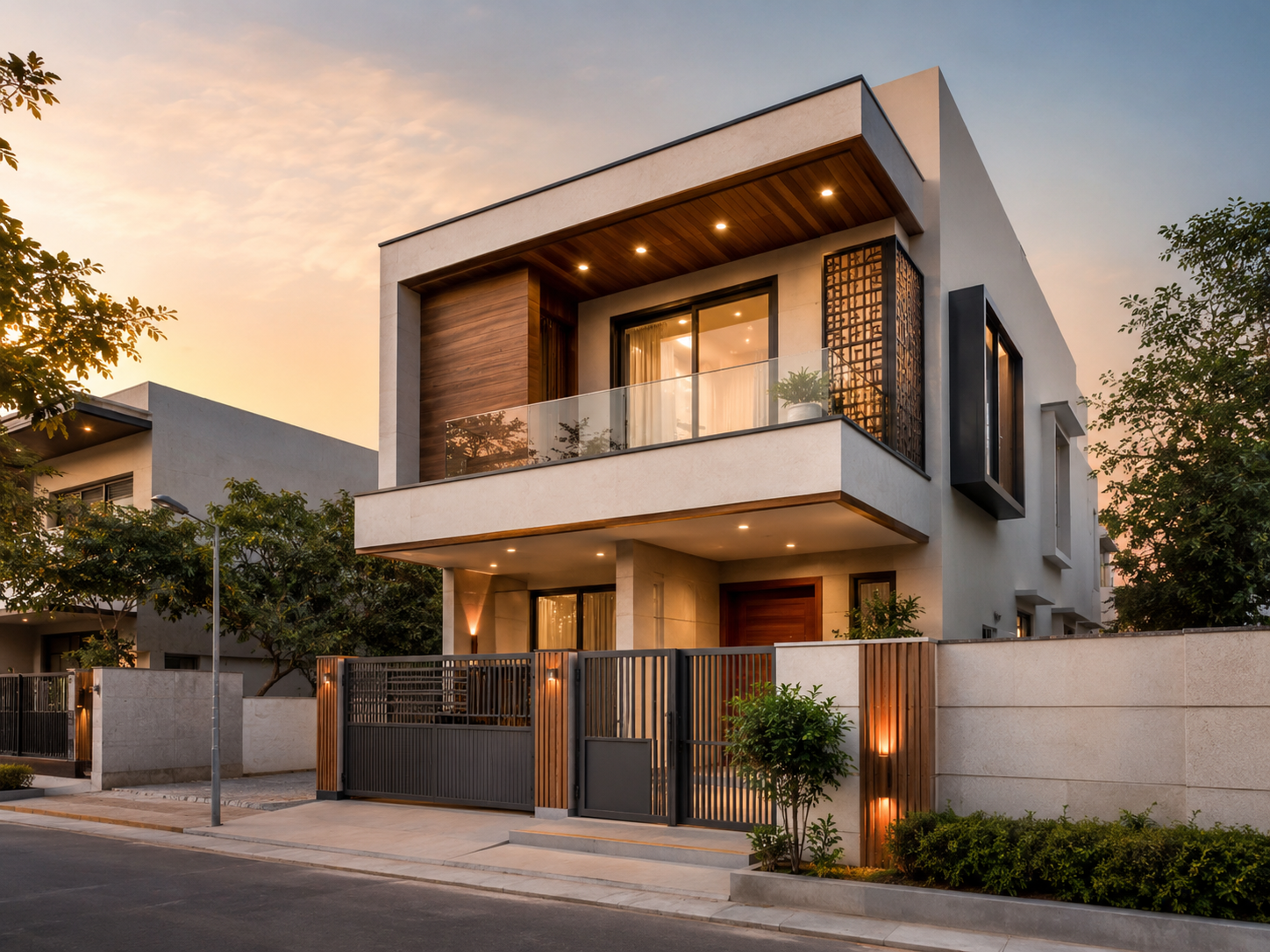 Featured modern two-storey home elevation for a 25 by 50 feet plot
